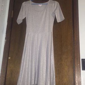 Shiny Silver LuLaRoe Nicole Dress